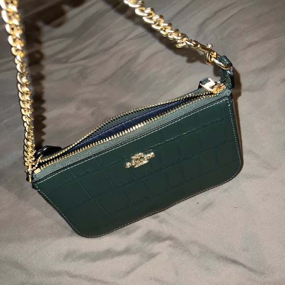 New green Coach Nolita crocodile embossed leather purse - Picture 5 of 7